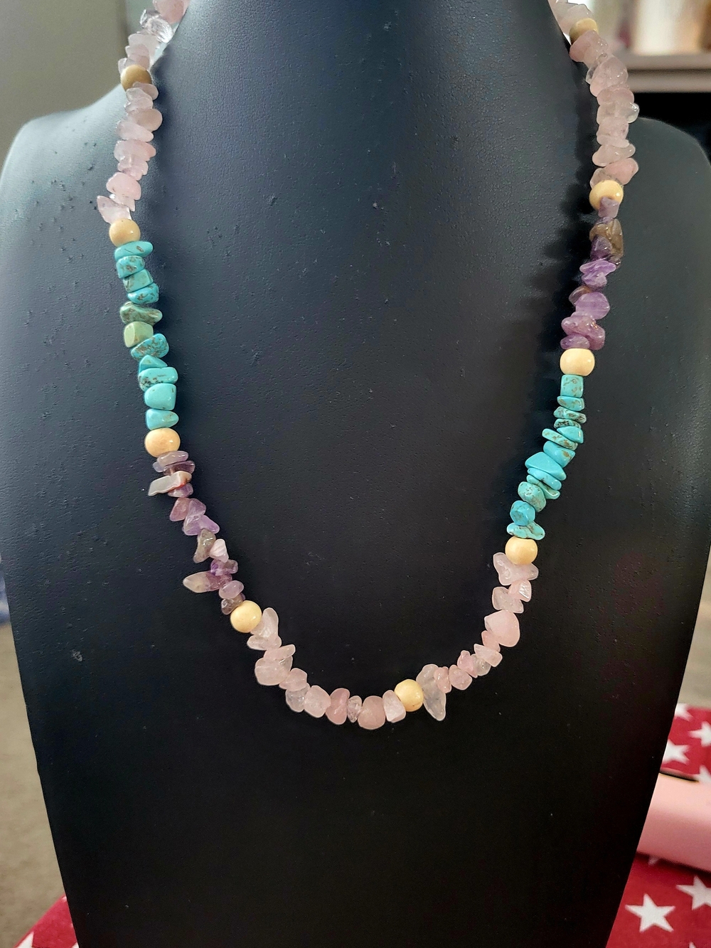 Paparazzi Multi-Stone Beaded Necklace in Pink, Turquoise & Purple